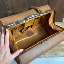 Vintage Brown Hardcase Travel or Train Bag Leather