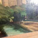 Antique Oil Painting European Landscape Castle Hil