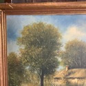 Vintage Oil Painting European Landscape Thatched C