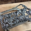 Silver Metal Wine Caddy Bottle Holder Reticulated 