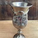 Silver Plate Chalice Footed Cup Grape Bunches Vine