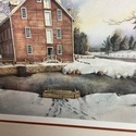 Vintage Old Kirby's Mill Print Framed Numbered Sno