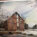 Vintage Old Kirby's Mill Print Framed Numbered Sno
