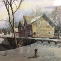 Vintage Old Kirby's Mill Print Framed Numbered Sno
