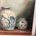 Blue White Jars Vase Asian Inspired Painting Print