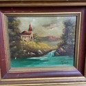 Vintage Oil Painting on Canvas Europe Landscape Ca