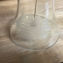 Etched Tall Ship on Glass Bell Large 10.5" T Sailb