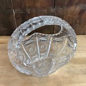 Vintage Crystal Glass Basket Rounded Handle Starbu