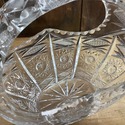 Vintage Crystal Glass Basket Rounded Handle Starbu