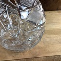 Vintage Crystal Glass Basket Rounded Handle Starbu