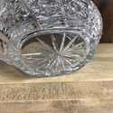 Vintage Crystal Glass Basket Rounded Handle Starbu