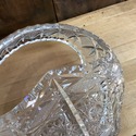 Vintage Crystal Glass Basket Rounded Handle Starbu