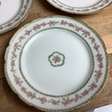 5 French Limoges Salad Lunch Plates Green Gold Tri