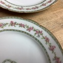 5 French Limoges Salad Lunch Plates Green Gold Tri