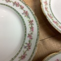 5 French Limoges Salad Lunch Plates Green Gold Tri