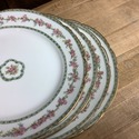 5 French Limoges Salad Lunch Plates Green Gold Tri