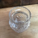 Vintage Glass Bulbous Rose Vase Frosted to Clear F