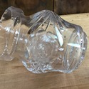 Vintage Glass Bulbous Rose Vase Frosted to Clear F