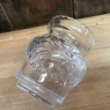 Vintage Glass Bulbous Rose Vase Frosted to Clear F