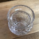 Vintage Glass Bulbous Rose Vase Frosted to Clear F