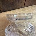 Vintage Glass Bulbous Rose Vase Frosted to Clear F