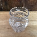 Vintage Glass Bulbous Rose Vase Frosted to Clear F