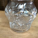 Vintage Glass Bulbous Rose Vase Frosted to Clear F