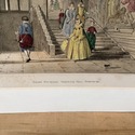 Colorized Lithograph Grand Staircase Hardwicke Hal