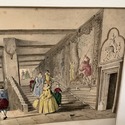 Colorized Lithograph Grand Staircase Hardwicke Hal