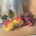 Vintage Pastel Drawing Still Life Fruit Peaches Da