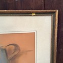 Vintage Pastel Drawing Still Life Fruit Peaches Da
