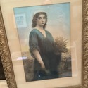 Antique Print Female Portrait Harvest of Wheat Phe