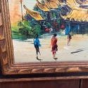 Vintage Painting Taipei Taiwan on Board Village w 
