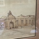 Vintage Pencil Drawing Christianbourg Castle Copen