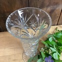 Vintage Footed Clear Glass Vase Pressed Glass Star