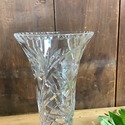 Vintage Footed Clear Glass Vase Pressed Glass Star