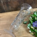 Vintage Footed Clear Glass Vase Pressed Glass Star