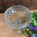 Indiana Glass Candy Dish Compote Base Diamond Poin