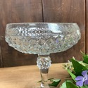 Indiana Glass Candy Dish Compote Base Diamond Poin