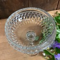 Indiana Glass Candy Dish Compote Base Diamond Poin