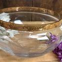 Signed Lenox Glass Bowl Gold Encrusted Rim Autumn 