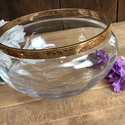 Signed Lenox Glass Bowl Gold Encrusted Rim Autumn 