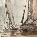 Print Marine Scene at The Louves Paris Eugene Boud