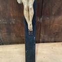 Vintage Wood Church Cross Ceramic Body of Jesus Bl