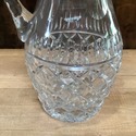 Vintage Glass Pitcher Jug Thick Heavy Glass Diamon