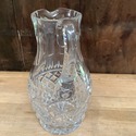 Vintage Glass Pitcher Jug Thick Heavy Glass Diamon