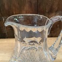 Vintage Glass Pitcher Jug Thick Heavy Glass Diamon