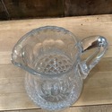 Vintage Glass Pitcher Jug Thick Heavy Glass Diamon