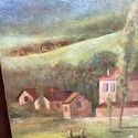 Oil Painting Tuscany Italy Countryside Cypress Tre