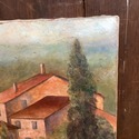 Oil Painting Tuscany Italy Countryside Cypress Tre